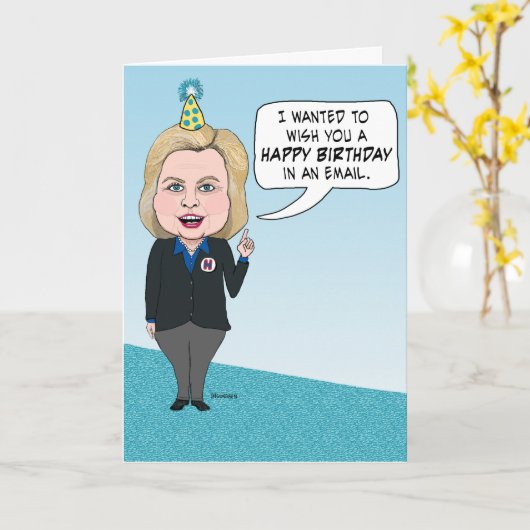 Funny Hillary Clinton Emails Birthday Kaart (Gele Bloem)