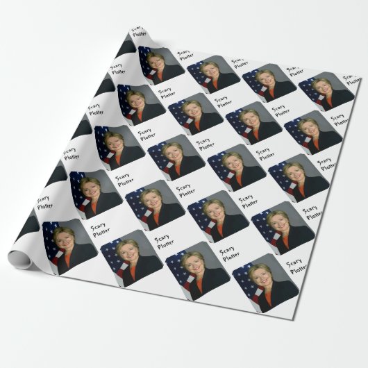 Funny Hillary "Scary Plotter"-pakpapier Cadeaupapier (Uitgerold)