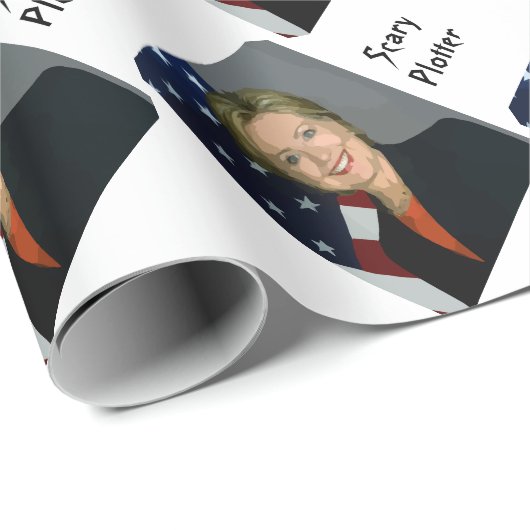 Funny Hillary "Scary Plotter"-pakpapier Cadeaupapier (Rol Hoek)