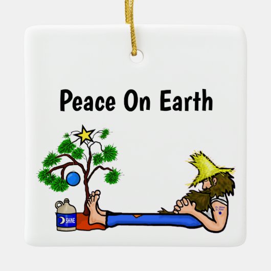 Funny Hillbilly en Santa Moonshine Ornament (Voorkant)
