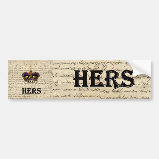 Funny hing text & crown bumpersticker (Voorkant)