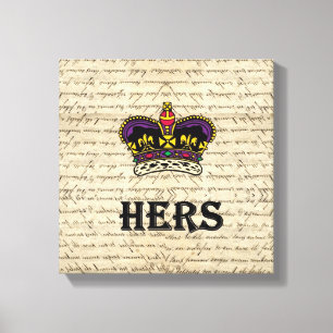 Funny hing text & crown canvas afdruk
