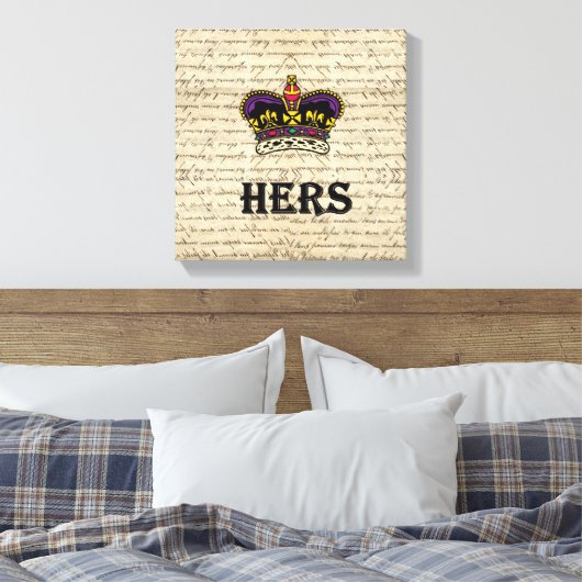 Funny hing text & crown canvas afdruk (Insitu (Slaapkamer))