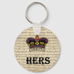 Funny hing text & crown sleutelhanger