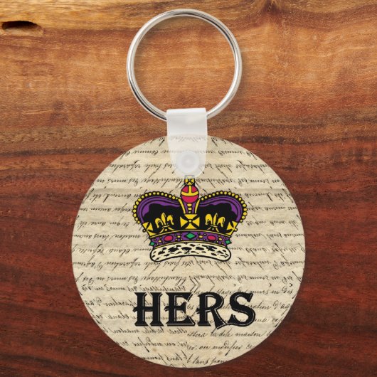 Funny hing text & crown sleutelhanger (Voorkant)