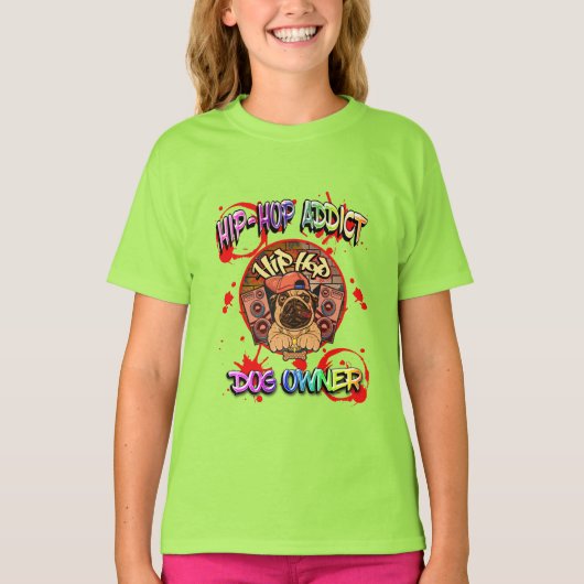 FUNNY HIP-HOP DOG T-SHIRT (Voorkant)