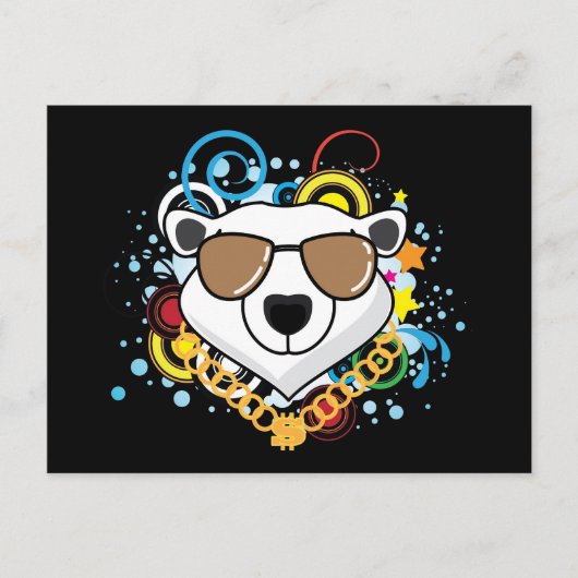 Funny Hip-Hop Polar Beer Afbeelding Briefkaart (Voorkant)