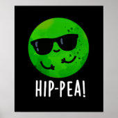 Funny Hip Pea Pun Dark BG Poster (Voorkant)