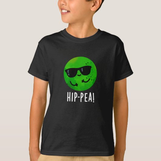 Funny Hip Pea Pun Dark BG T-shirt (Voorkant)