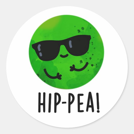 Funny Hip Pea Pun Ronde Sticker (Voorkant)