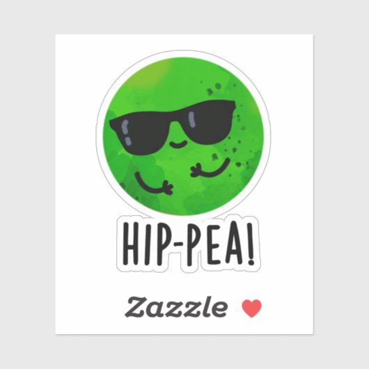Funny Hip Pea Pun Sticker (Vel)