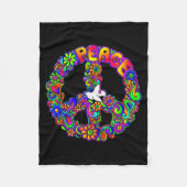 Funny Hipe Flower Wer Peace Sign Tee  Fleece Deken (Voorkant)