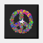 Funny Hipe Flower Wer Peace Sign Tee  Magneet (Voorkant)