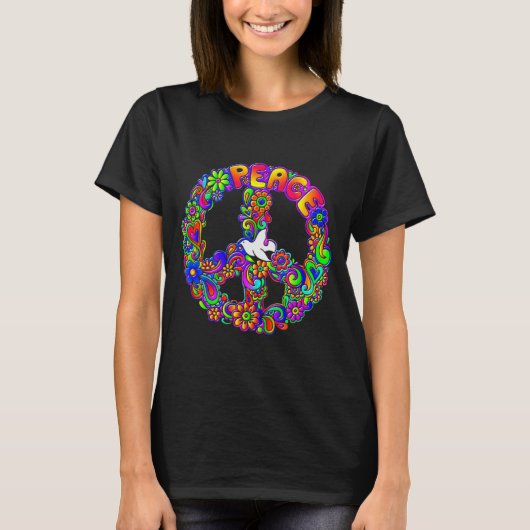 Funny Hipe Flower Wer Peace Sign Tee  T-shirt (Voorkant)