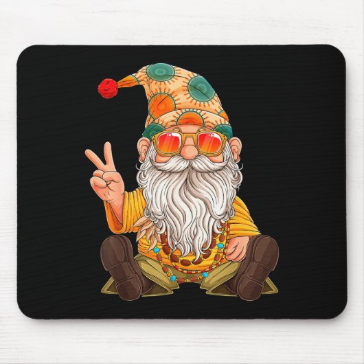 Funny Hipe Gnome Peace Sign Gnomes Lovers Men Wome Muismat (Voorkant)