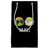 Funny Hippie Peas Pun Dark BG Klein Cadeauzakje (Voorkant)