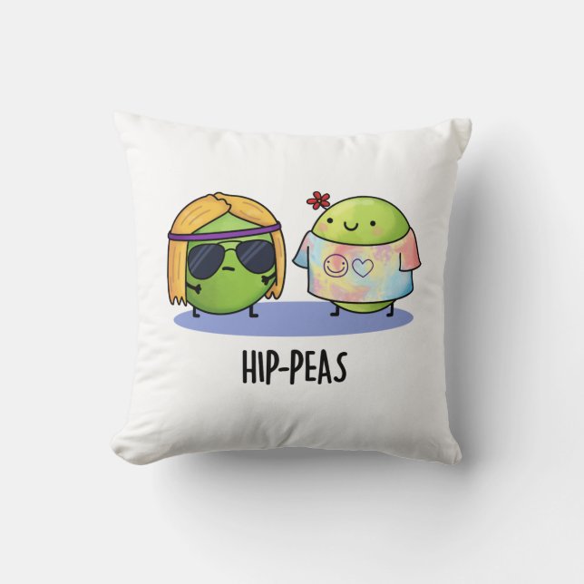 Funny Hippie Peas Pun Kussen (Voorkant)