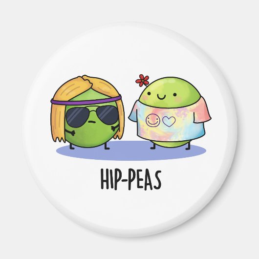 Funny Hippie Peas Pun Magneet (Voorkant)