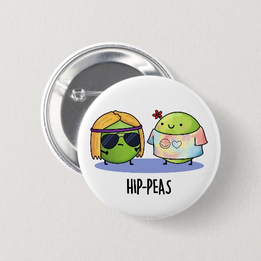 Funny Hippie Peas Pun Ronde Button 5,7 Cm (Voorkant /achterkant)