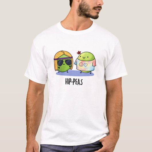 Funny Hippie Peas Pun T-shirt (Voorkant)