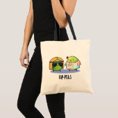 Funny Hippie Peas Pun Tote Bag (Voorkant (product))