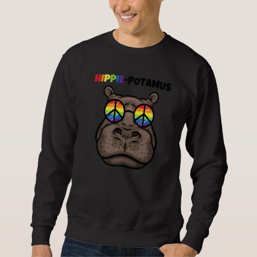 Funny Hippie-Potamus voor Hippo Lovers Premium Trui (Voorkant)