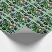 Funny Hippo Abstract kerstpapier voor kerstkunst Cadeaupapier (Hoek)