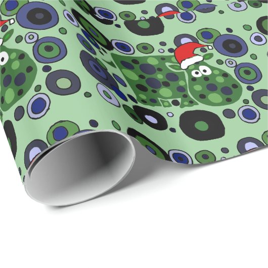 Funny Hippo Abstract kerstpapier voor kerstkunst Cadeaupapier (Rol Hoek)