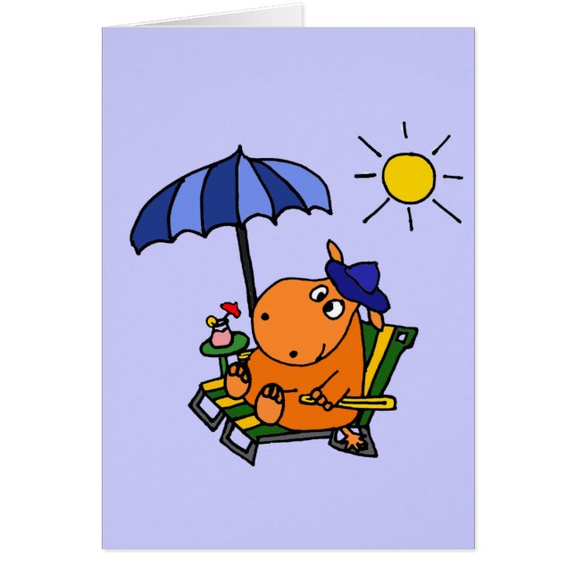 Funny Hippo bij de Beach (Voorkant)