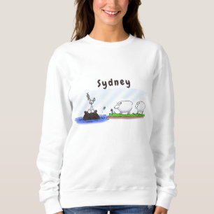 Funny hippo birdie twee ooien trui