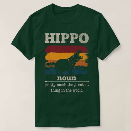 Funny Hippo Definition Cool Hippo Animals Humor Hi T-shirt (Design voorkant)