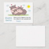 Funny Hippo Diaper Raffle Tickets (Voorkant / Achterkant)