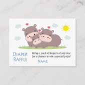 Funny Hippo Diaper Raffle Tickets (Voorkant)