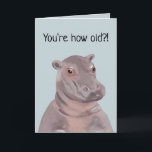Funny Hippo Illustration Personalized Birthday Kaart<br><div class="desc">Cute en grappige hippo-illustratie gepersonaliseerde verjaardagskaart</div>