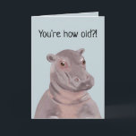 Funny Hippo Illustration Personalized Birthday Kaart<br><div class="desc">Cute en grappige hippo-illustratie gepersonaliseerde verjaardagskaart</div>