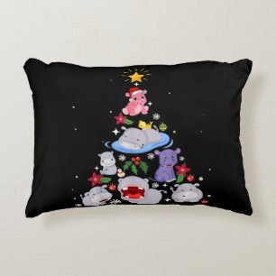 Funny Hippo kerstboom Xmas Hippopotamus Accent Kussen