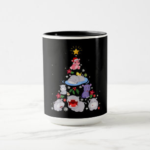 Funny Hippo kerstboom Xmas Hippopotamus Mok