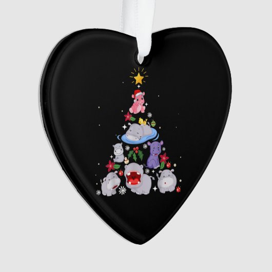 Funny Hippo kerstboom | Xmas Hippopotamus Ornament (voorkant)