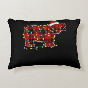 Funny Hippo-kerstlichtfamilie Accent Kussen