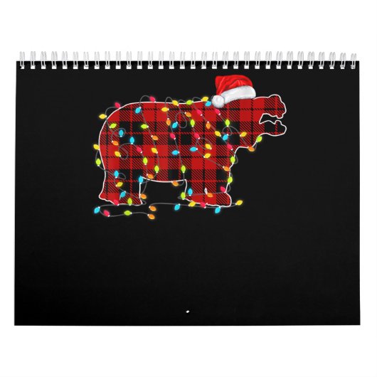 Funny Hippo-kerstlichtfamilie Kalender (Hoes)