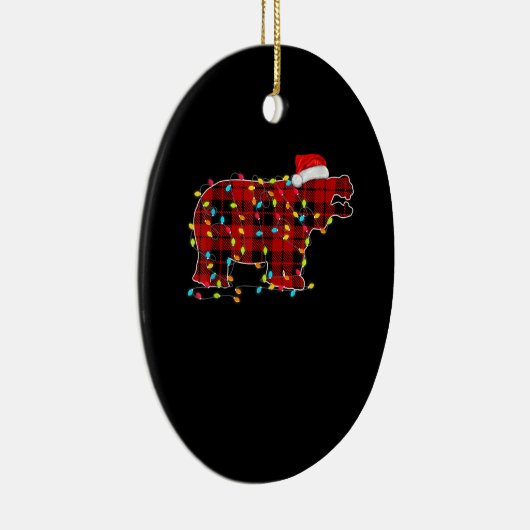 Funny Hippo-kerstlichtfamilie Keramisch Ornament (Rechts)