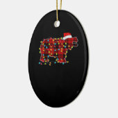 Funny Hippo-kerstlichtfamilie Keramisch Ornament (Links)