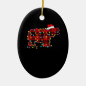 Funny Hippo-kerstlichtfamilie Keramisch Ornament (Voorkant)
