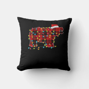 Funny Hippo-kerstlichtfamilie Kussen