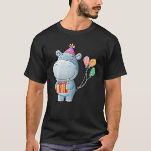 Funny Hippo met ballonvaardige stoofdierovers gebo T-shirt