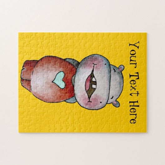 Funny Hippo Puzzle Legpuzzel (Horizontaal)