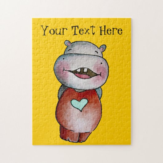 Funny Hippo Puzzle Legpuzzel (Verticaal)