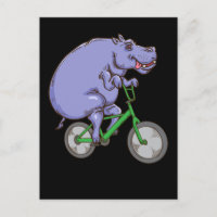 Funny Hippo Riding Bicycle Hippopotamus Kinder Hip