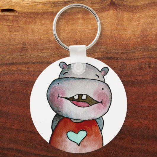 Funny Hippo Sleutelhanger (Voorkant)