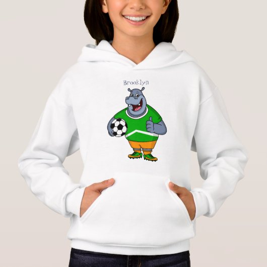 Funny hippo soccer player cartoon (Voorkant)